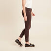 Pantalon léger taille standard 7/8ème marron foncé femme