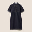 robe courte droite en jean col chemise denim brut femme