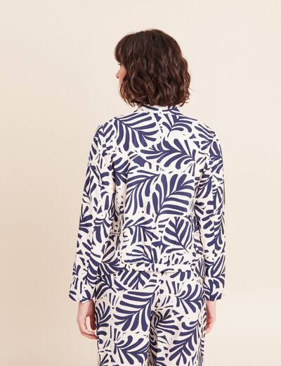 Veste manches longues doubl&eacute;e blanc femme