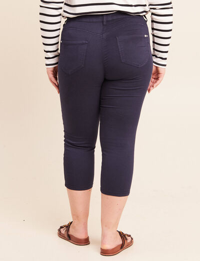 Pantacourt magique Le L&eacute;ger coupe droite bleu marine femme