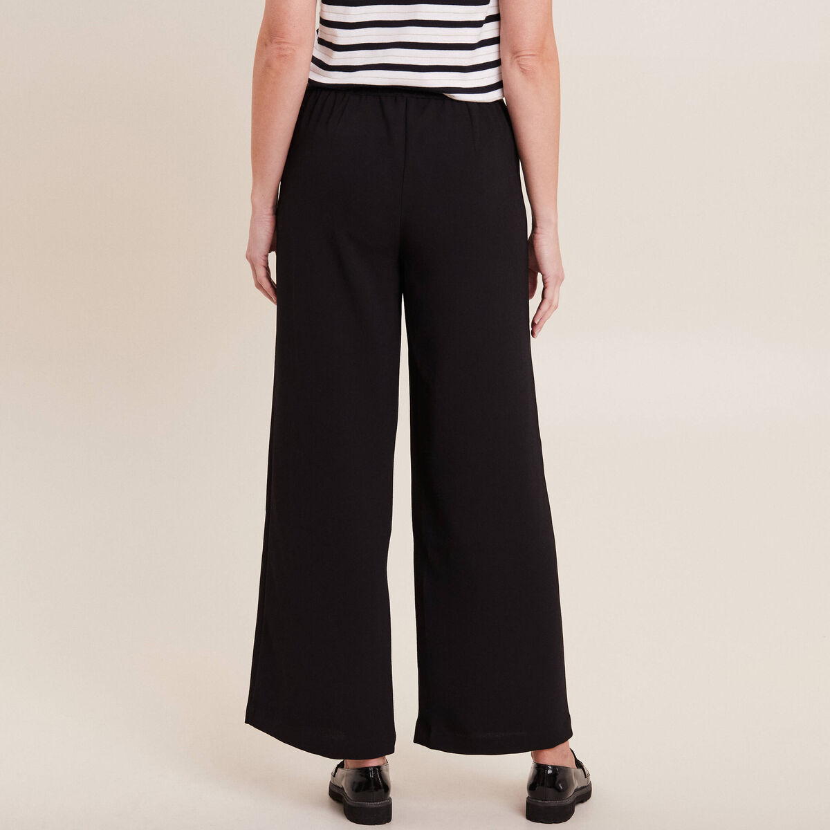 Pantalon Large Femme Taille Haute 2025 - Tissu Fluide Nylon/Élasthanne - Style Smart Casual, Bureau