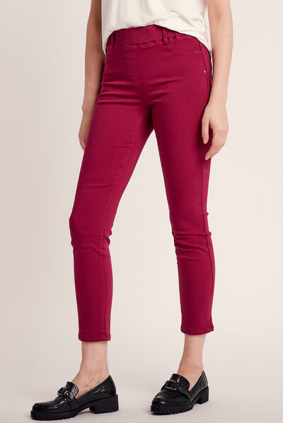 Tregging taille standard rouge foncé femme