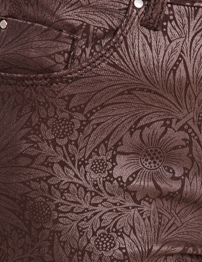 Pantalon coupe ajust&eacute;e enduit marron femme
