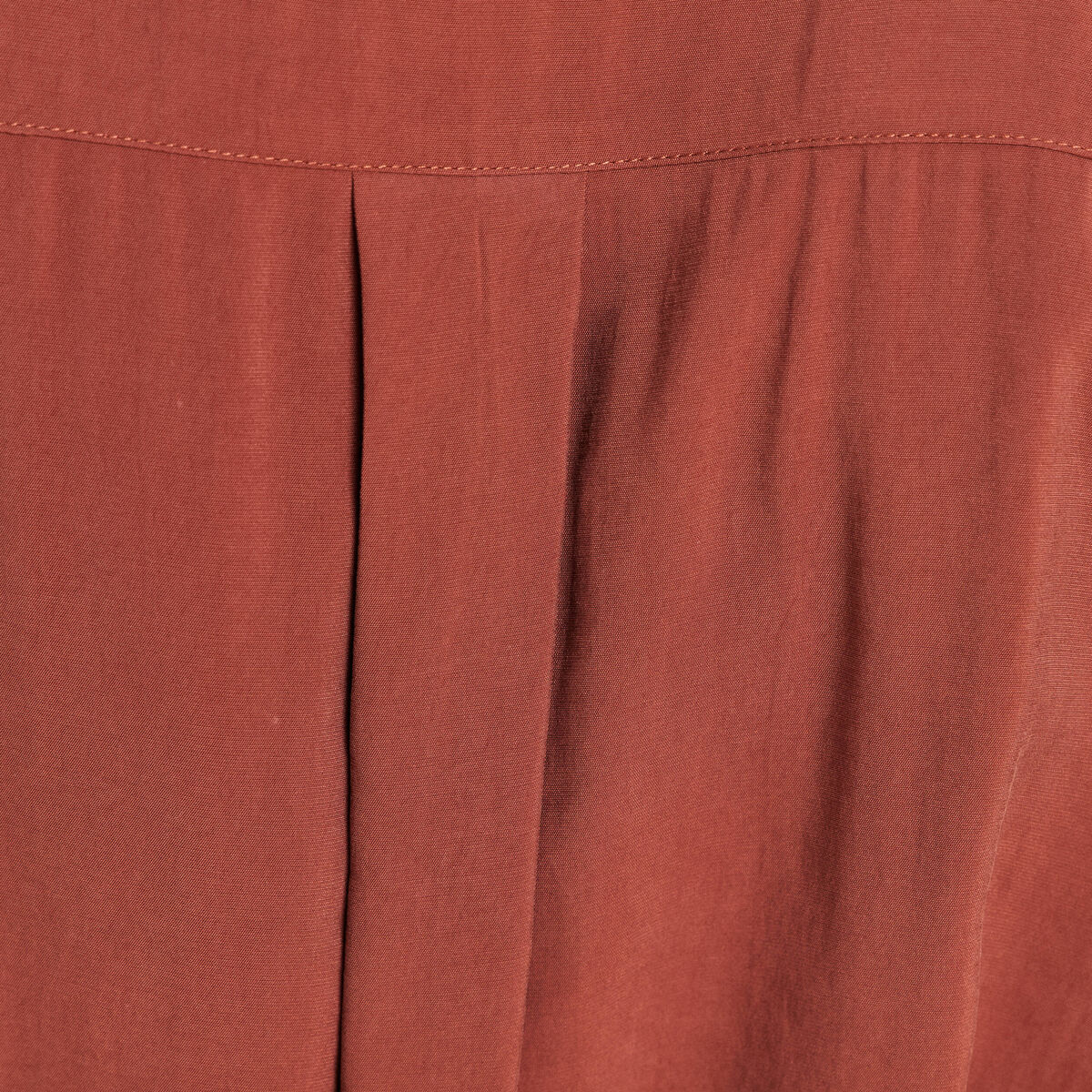 Robe droite col chemise manches courtes marron femme