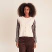 Pull col rond beige femme