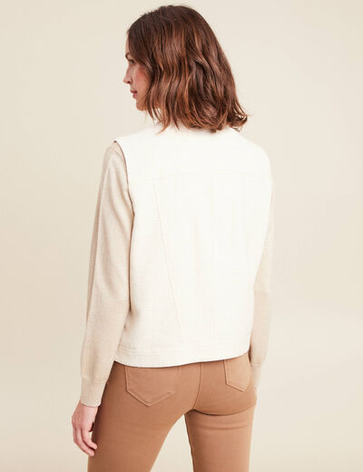 Blouson sans manches cintr&eacute; ecru femme