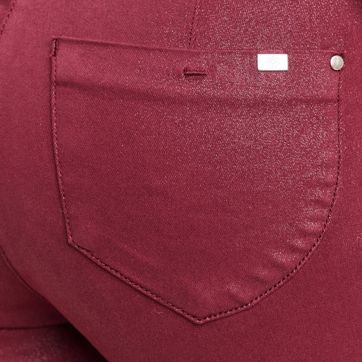 Pantalon magique L'Unique effet brillant bordeaux femme