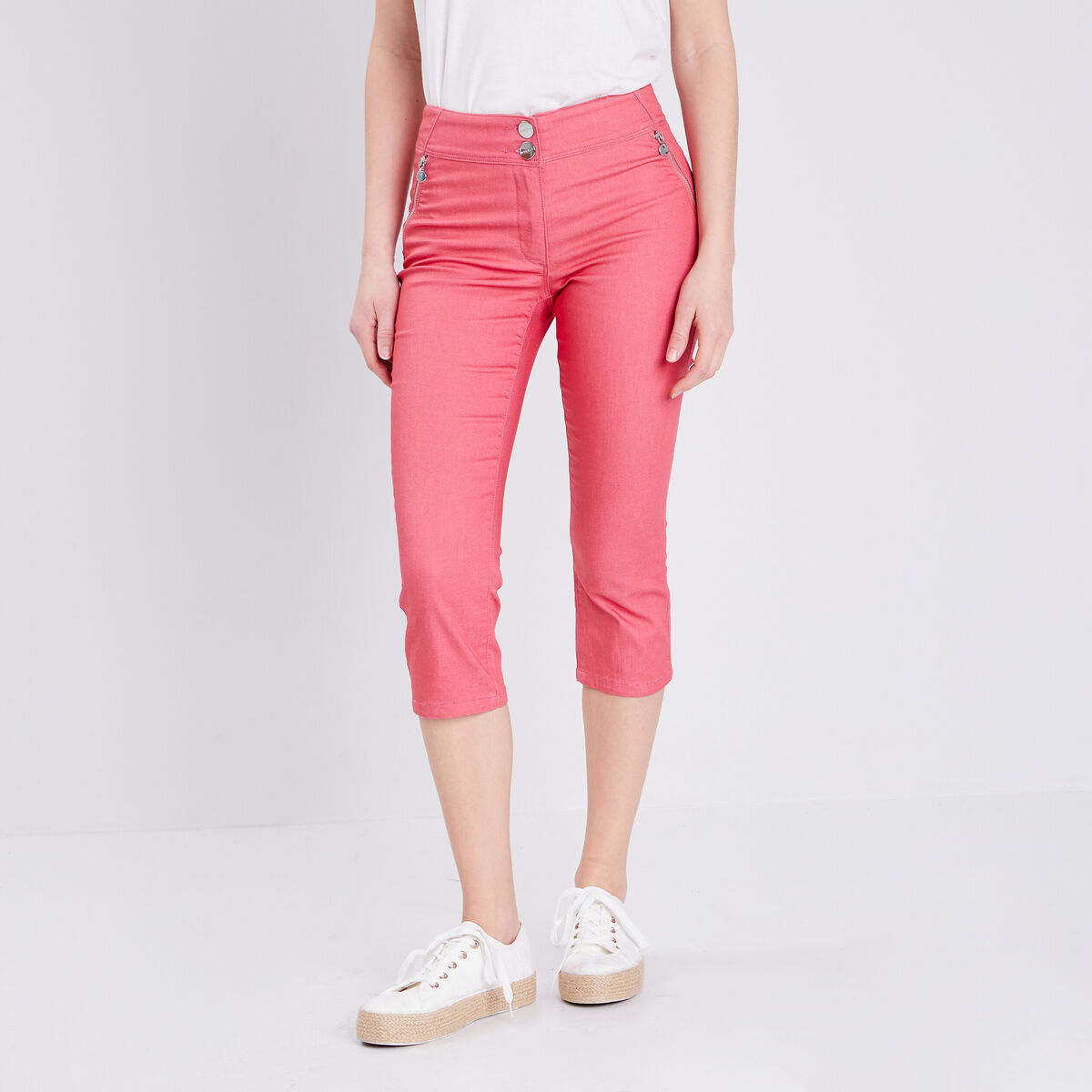 Pantacourt ajust&eacute; vieux rose femme