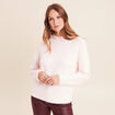 Pull col montant doux rose clair femme