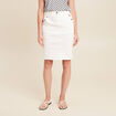 Jupe droite longueur genou blanc femme
