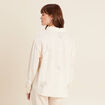 Chemise avec sequins ecru femme