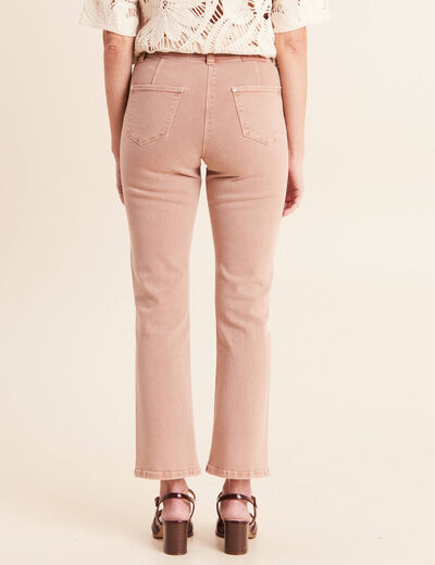 Jean bootcut taille haute marron clair femme