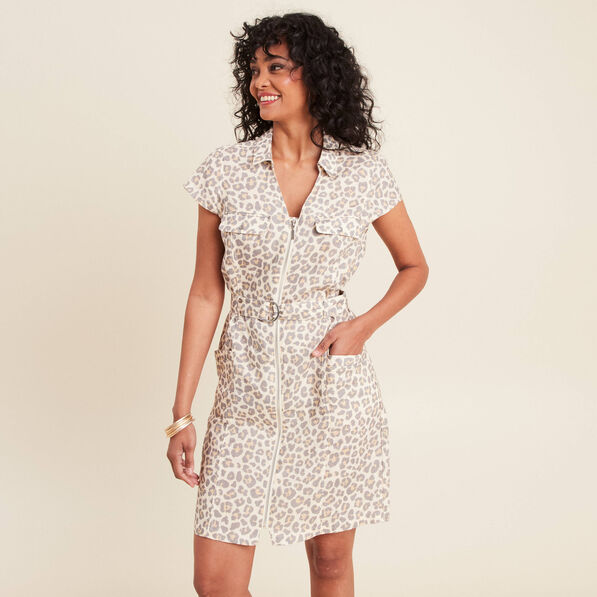 Robe droite zippée blanc femme