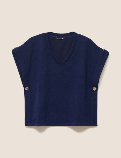 T-shirt sans manches bleu marine femme