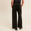 Pantalon large velours vert foncé femme