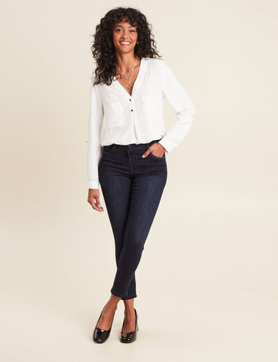 Jean ajusté 7/8ème denim brut femme