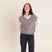 Pull sans manches gris fonc&eacute; femme