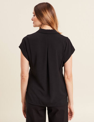 Blouse manches courtes noir femme