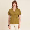 T-shirt manches courtes vert kaki femme