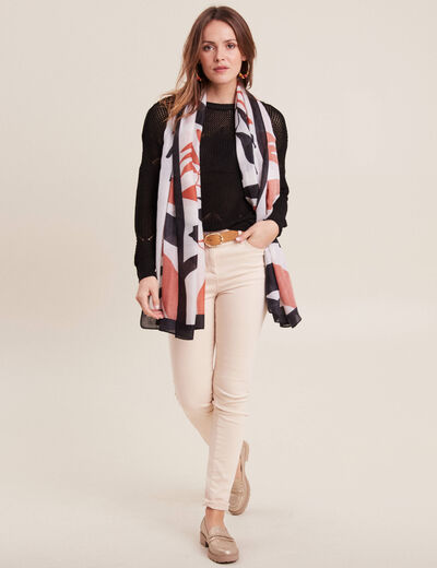 Pull manches longues ajouré noir femme