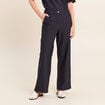 Pantalon large 7/8&egrave;me bleu femme