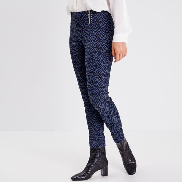 tregging avec details zippes bleu femme Tregging avec détails zippés bleu femme