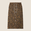 Jupe longue droite marron femme