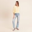Pull confectionn&eacute; en France jaune pastel femme