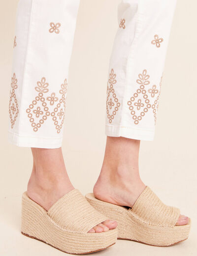 Pantalon magique Le L&eacute;ger coupe droite beige femme