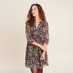 Robe &eacute;vas&eacute;e manches 3/4 noir femme
