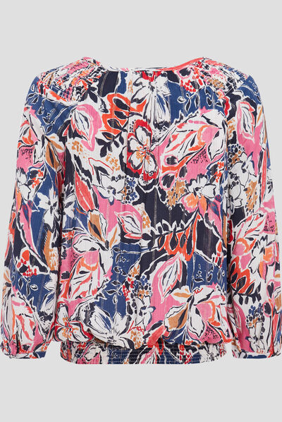 Blouse manches 3/4 orange foncé femme