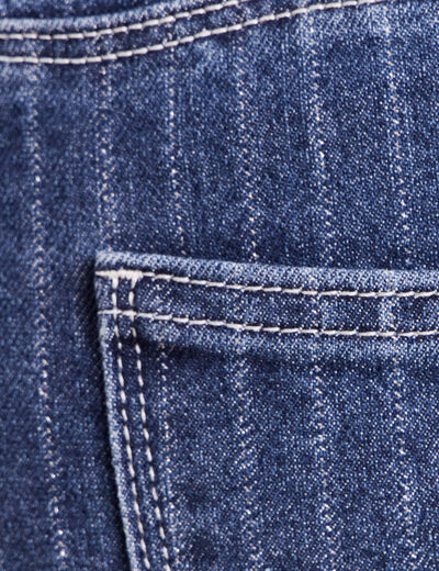 Jean coupe droite taille haute denim stone femme