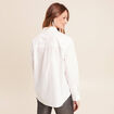 Chemise manches longues en coton strass blanc femme