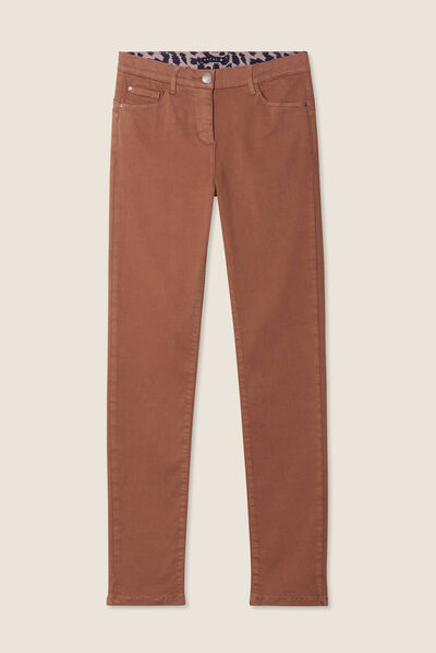 Jean magique ajusté taille standard marron femme