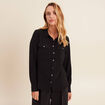 Chemise manches longues noir femme
