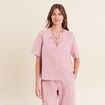 Blouse structur&eacute;e rose femme