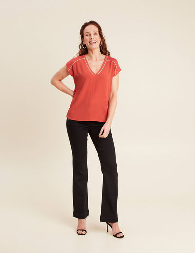 T-shirt manches courtes vieux rose femme