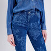 Jean droit denim bleach femme