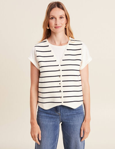 Gilet sans manches blanc femme