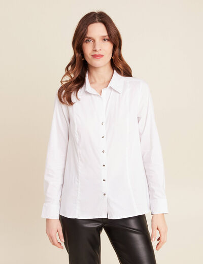 Chemise manches longues ecru femme