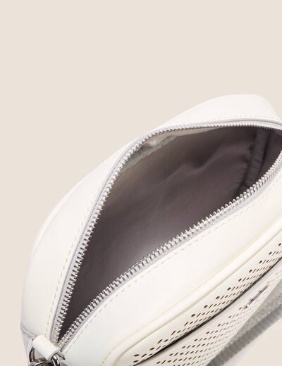 Sac perforé avec pochette ecru femme