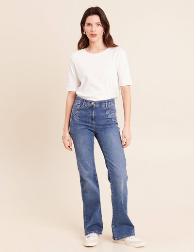 Jean magique L'Unique coupe bootcut denim stone femme