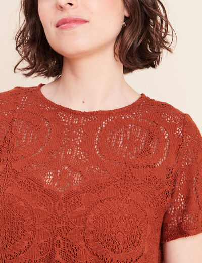 Robe 2 en 1 col rond marron fonc&eacute; femme