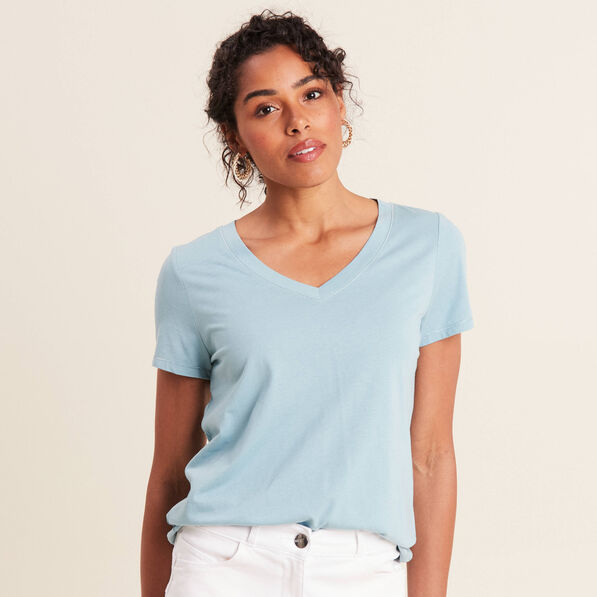 T-shirt manches courtes bleu gris femme