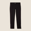 Pantalon ajusté détails zippés noir femme