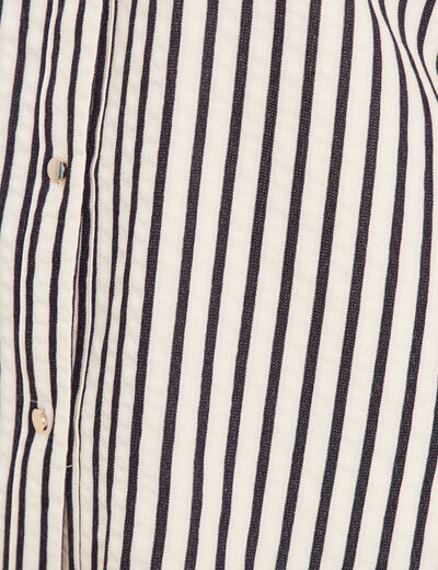 Chemise ample manches courtes bleu foncé femme