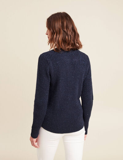 Pull manches longues bleu marine femme