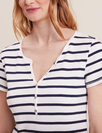 T-shirt manches courtes ecru femme