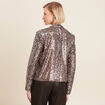 Veste col ch&acirc;le avec sequins couleur cuivre femme