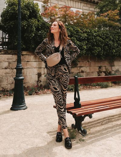 Veste droite réversible noir femme